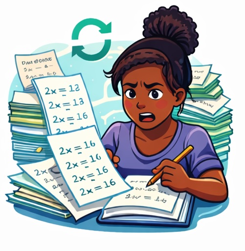 Repetitive and tedious manual homework checking illustration